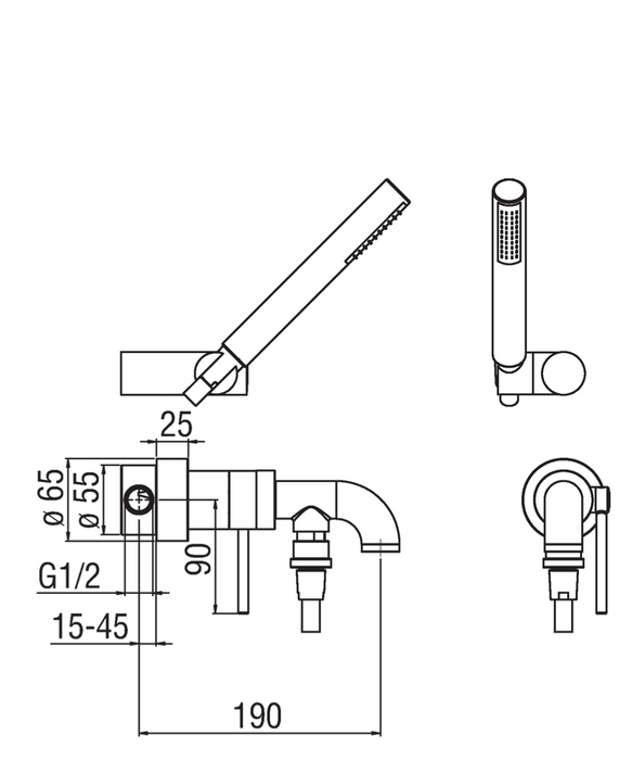 Nobili Plus PL00150CR Bath/Shower Mixer