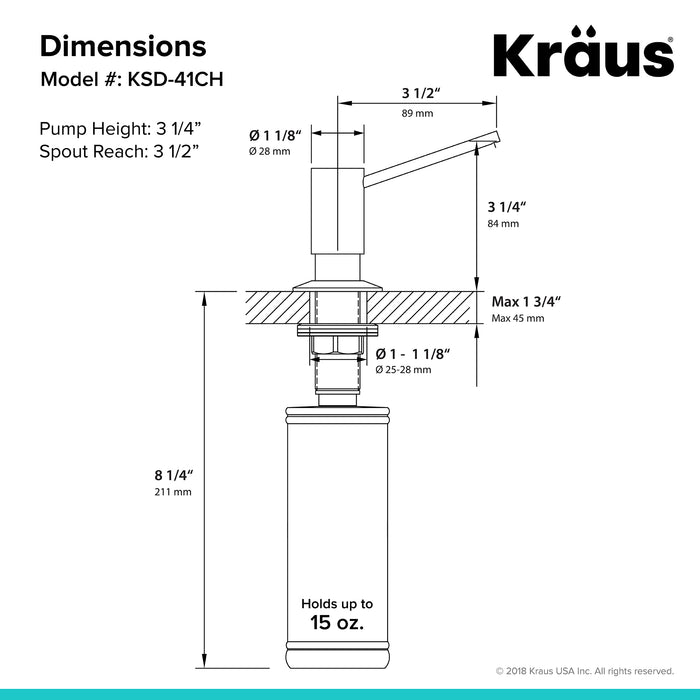 KRAUS KSD-41CH Chrome Soap Dispenser